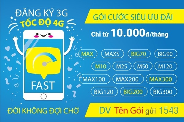 Đăng ký 3G Vinaphone thả ga dùng mạng giá rẻ nhất