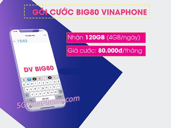 Hướng dẫn cách đăng ký gói cước BIG80 Vinaphone